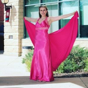 Fiesta Hot Pink Grecian Gown
